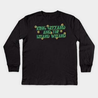 King Gizzard And The Lizard Wizard // Typography Fan Art Kids Long Sleeve T-Shirt